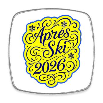 Apres Ski 2026 Party - Viereckiger Kühlschrankmagnet - Weiß - Vorne