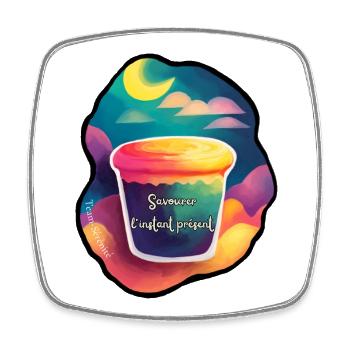 Savourer l'instant présent - Magnet carré - blanc - Devant