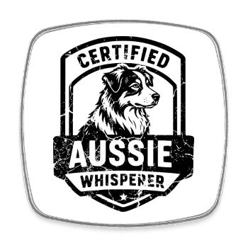 Australian Shepherd Hoodie für Hundefans & Züchter - Viereckiger Kühlschrankmagnet - Weiß - Vorne