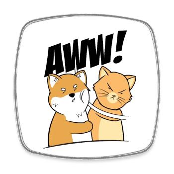 Lustige Katze Slap Meme Katzenliebhaber Katzen Haltung - Viereckiger Kühlschrankmagnet - Weiß - Vorne