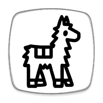 pinata - Magnet carré - blanc - Devant