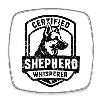 Schäferhund Shirt für Züchter und Hundefans - Viereckiger Kühlschrankmagnet - Weiß - Vorne