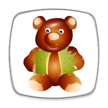 Zauberhafter Kastanien-Teddybär–Kindheit & Basteln - Viereckiger Kühlschrankmagnet - Weiß - Vorne