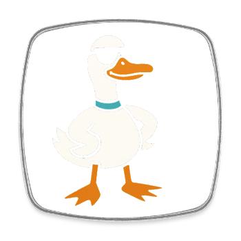 Cool duck with sunglasses - Square fridge magnet - white - Front
