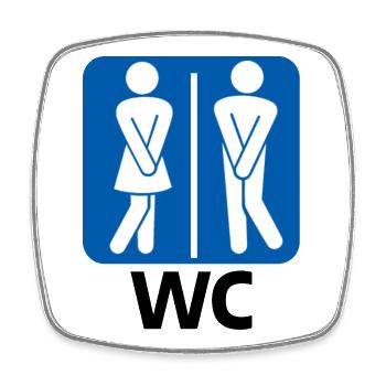 Herren Frau Toilette - Viereckiger Kühlschrankmagnet - Weiß - Vorne