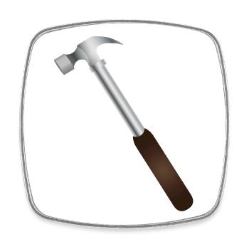 Zimmermannshammer – Symbol echter Handwerkskunst - Viereckiger Kühlschrankmagnet - Weiß - Vorne