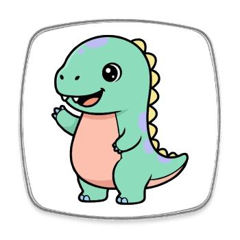 Doux petit dragon - Magnet carré - blanc - Devant