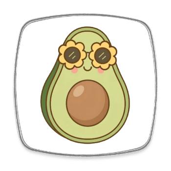 Avocado - Square fridge magnet - white - Front
