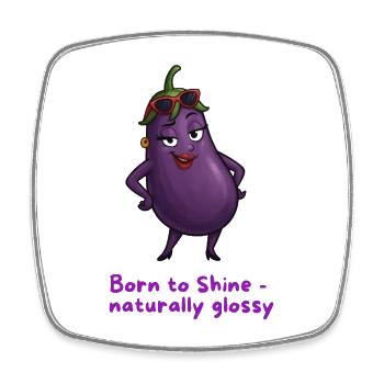 Born to Shine – Natürlich Glossy Aubergine  - Viereckiger Kühlschrankmagnet - Weiß - Vorne