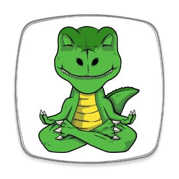 T-Rex Yoga Pose Yoga Fille Drôle Dinosaure Yoga - Magnet carré - blanc - Devant