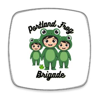 Portland Frosch-Brigade - Viereckiger Kühlschrankmagnet - Weiß - Vorne