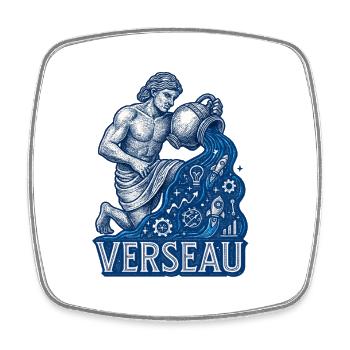Wassermann Sternzeichen - Astrologie - Viereckiger Kühlschrankmagnet - Weiß - Vorne