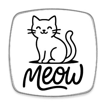 Meow Cat - Square fridge magnet - white - Front