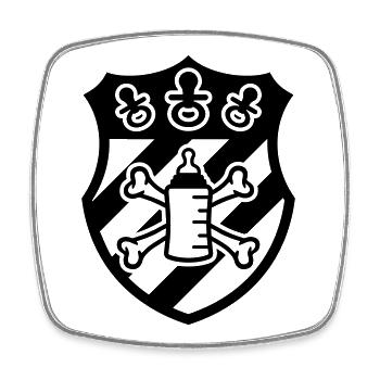 Armoiries Sucette Pirate – Cadeau pour Bébé & Enfant - Magnet carré - blanc - Devant