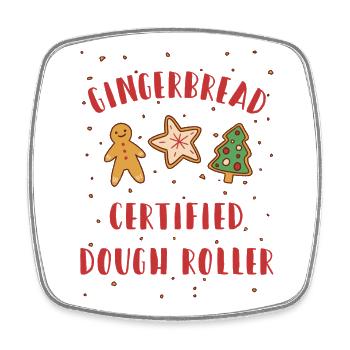 Pain d’épices - Rouleau à pâte certifié - Noël - Magnet carré - blanc - Devant