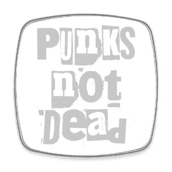 Punks Not Dead Grunge Typografie - Viereckiger Kühlschrankmagnet - Weiß - Vorne