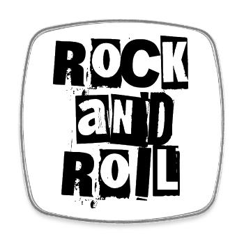 Rock'n'Roll-Logo mit fettem und distressed-Logo - Viereckiger Kühlschrankmagnet - Weiß - Vorne