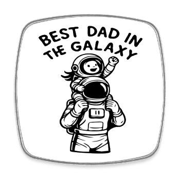 Meilleur papa de la galaxie : astronaute - Magnet carré - blanc - Devant