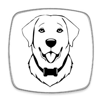 Golden Retriever Dog T-shirt Dog Head Gift - Square fridge magnet - white - Front
