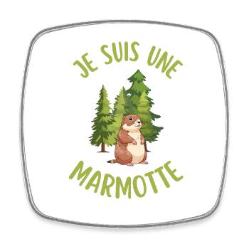 Ich bin ein Murmeltier im Wald - Viereckiger Kühlschrankmagnet - Weiß - Vorne