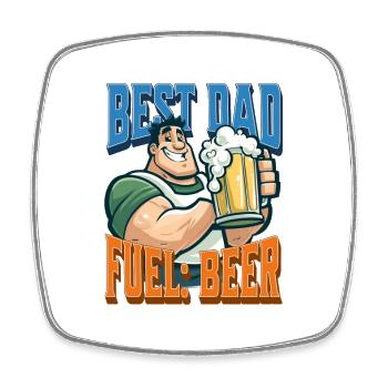 Best Dad Fuel: Beer - Square fridge magnet - white - Front