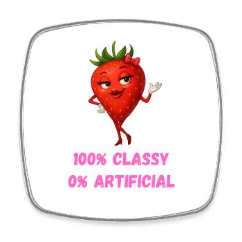 fraise diva élégant fruit dessin animé - Magnet carré - blanc - Devant