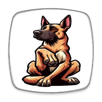 Malinois Belgian Shepherd Malinois Owner - Square fridge magnet - white - Front