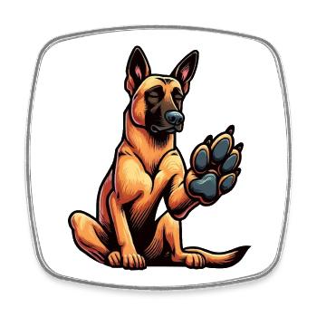Malinois Belgian Shepherd Malinois Owner - Square fridge magnet - white - Front