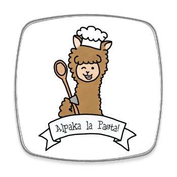Alpaka la Pasta! - Viereckiger Kühlschrankmagnet - Weiß - Vorne