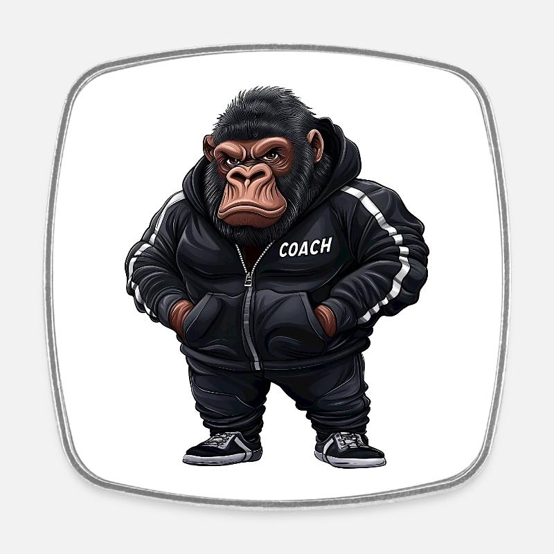Gorilla Coach - Square fridge magnet - white