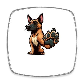 Talk to the paw Malinois Shepherd Dog Herding Dog - Square fridge magnet - white - Front