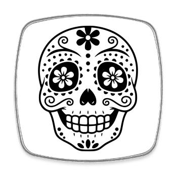 Sugar Skull | Día de los Muertos Design - Viereckiger Kühlschrankmagnet - Weiß - Vorne