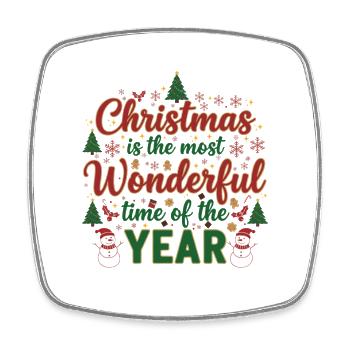 Christmas Wonder Year - Square fridge magnet - white - Front