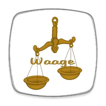 Sternzeichen Waage - Viereckiger Kühlschrankmagnet - Weiß - Vorne