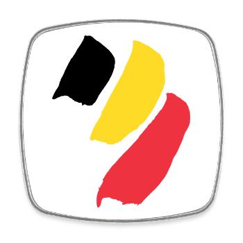 Belgien - Belgische Flagge - Viereckiger Kühlschrankmagnet - Weiß - Vorne