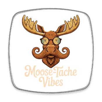 Humour Animal Élan Blague Moustache - Magnet carré - blanc - Devant
