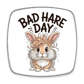 Animal Humour Lapin Tête Lion - Magnet carré - blanc - Devant