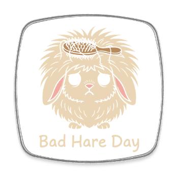 Animal Humour Lapin Tête Lion - Magnet carré - blanc - Devant