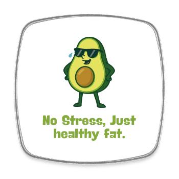 Avocado Relax Healthy Fat Theme Cartoon - Square fridge magnet - white - Front