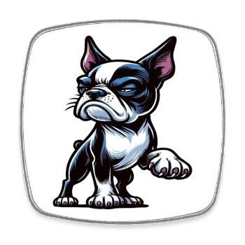 Boston Terrier Boston terrier besitzer Bosti - Viereckiger Kühlschrankmagnet - Weiß - Vorne