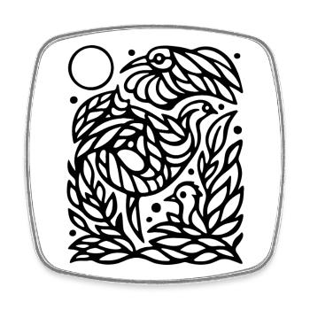 Minimalistische fliegende Vögel Freiheit Linie Kunstdesign - Viereckiger Kühlschrankmagnet - Weiß - Vorne