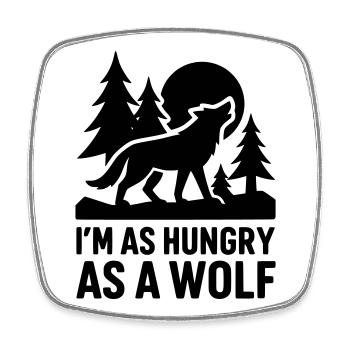 hungry wolf hungrig - Viereckiger Kühlschrankmagnet - Weiß - Vorne