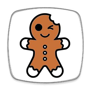 Funny bitten gingerbread man christmas - Square fridge magnet - white - Front