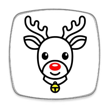 Cute Reindeer | Rudolph for Christmas - Square fridge magnet - white - Front