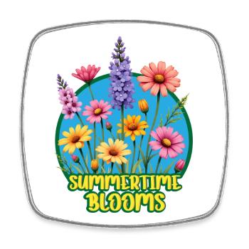 Summertime Blooms - Square fridge magnet - white - Front
