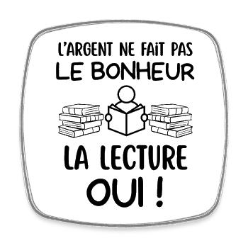 humour lecture livres - Magnet carré - blanc - Devant