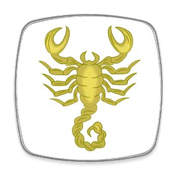 Signe du zodiaque Scorpion - Magnet carré - blanc - Devant