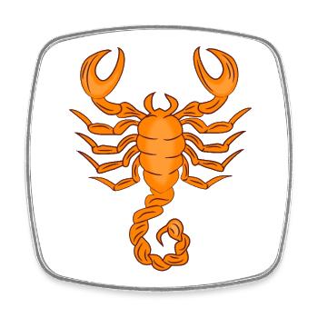 Signe du zodiaque Scorpion - Magnet carré - blanc - Devant