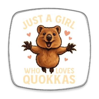 Just A Girl Who Loves Quokkas - Viereckiger Kühlschrankmagnet - Weiß - Vorne