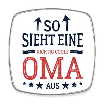 So sieht eine coole Oma aus Beste Großmutter - Viereckiger Kühlschrankmagnet - Weiß - Vorne